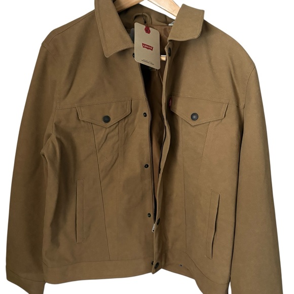 Levi’s Men’s Brown Synthetic Suede Jacket Full Zip With Snap Closure Size L NWT - Picture 3 of 8